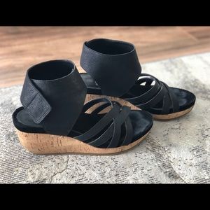 Eileen Fisher Vast Cork Wedge Ankle Sandals